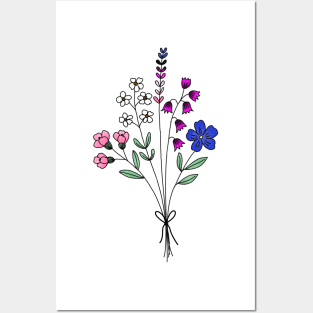 Subtle genderfluid flower bouquet Posters and Art